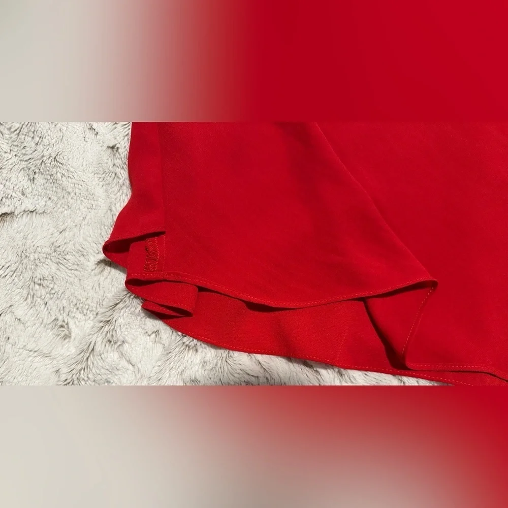 Karen Kane Vibrant Red Women's Draped Cowl Neck Top Blouse - Picture 7 of 8